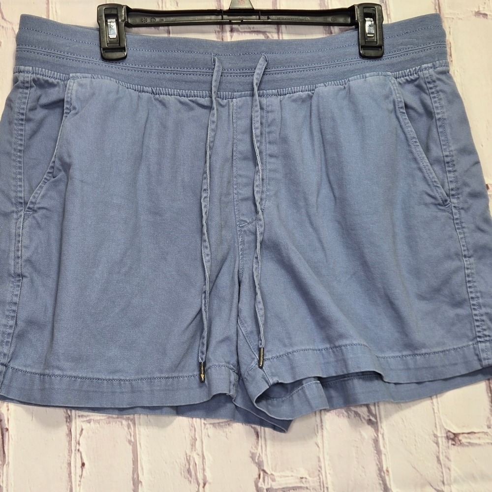 Orvis Shorts Blue Cotton Lyocell Drawstring Casual Outdoor Hicking Womens L